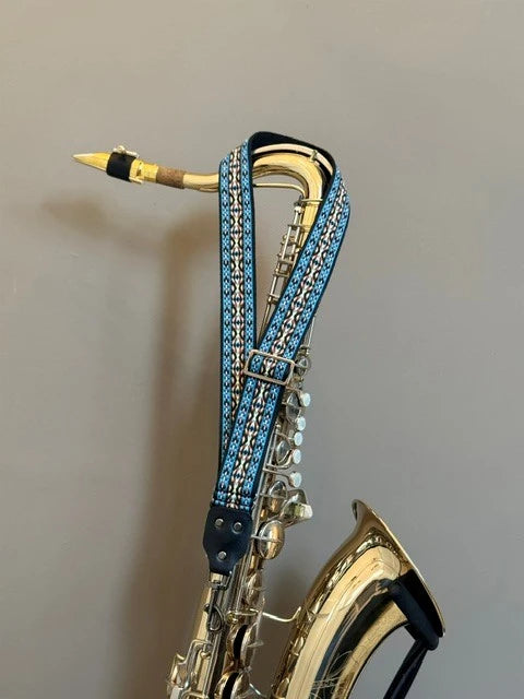 (Tunisia Blue Brown) - Vintage Seventies Saxophone Strap
