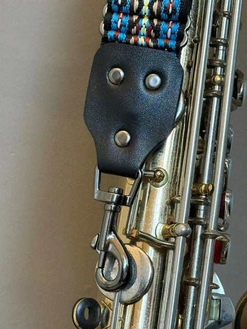 (Tunisia Blue Brown) - Vintage Seventies Saxophone Strap