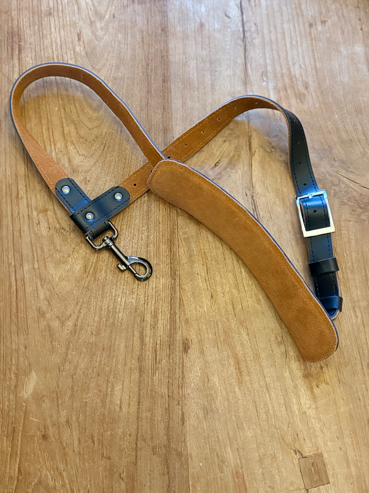 Black Leather Saxophone Shoulder Strap