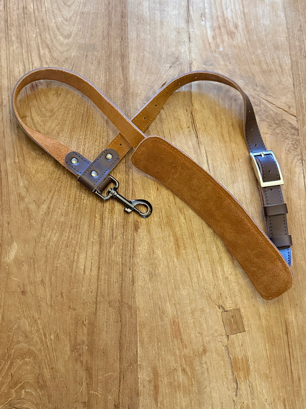 Chocolate Brown Leather Saxophone Shoulder Strap