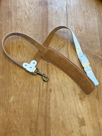 White Leather Saxophone Shoulder Strap