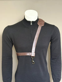 Chocolate Brown Leather Saxophone Shoulder Strap