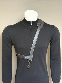 Black Leather Saxophone Shoulder Strap