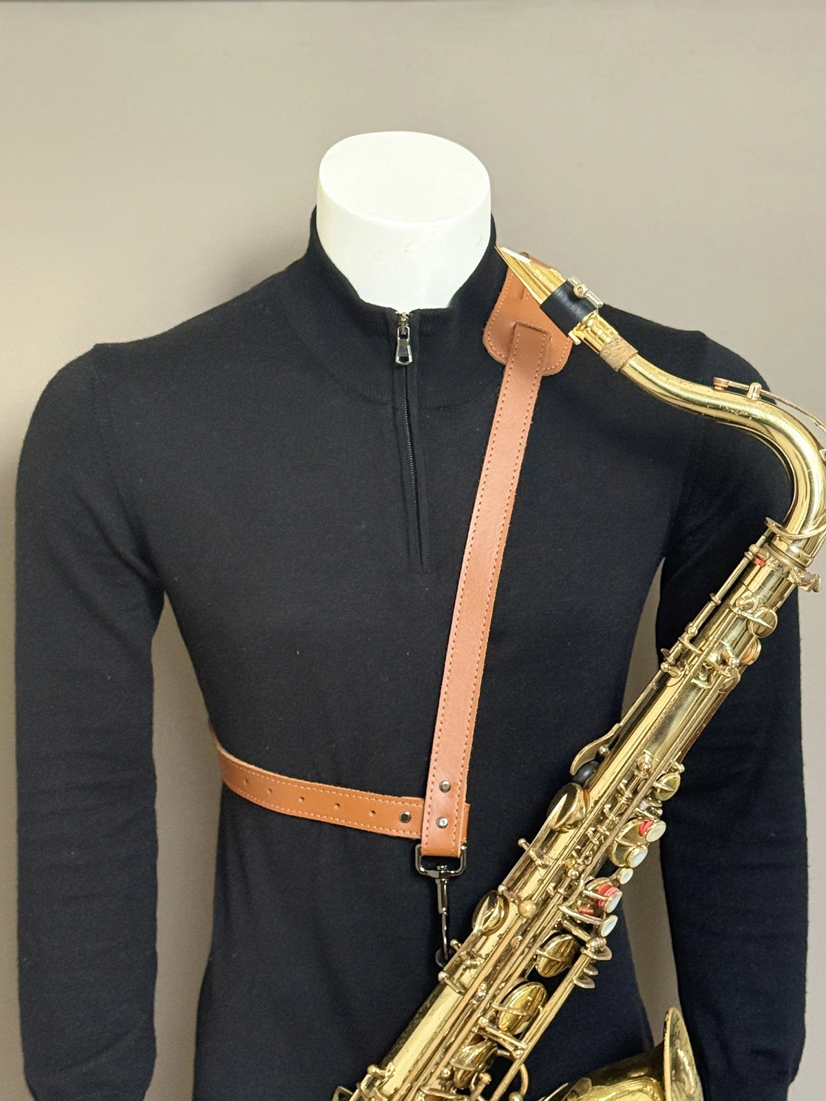 Brown Leather Saxophone Shoulder Strap