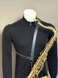 Black Leather Saxophone Shoulder Strap