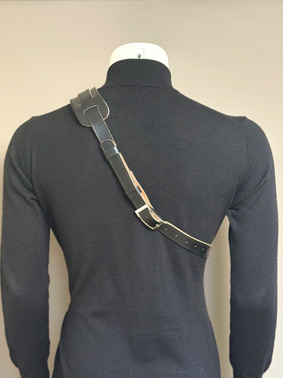 Black Leather Saxophone Shoulder Strap